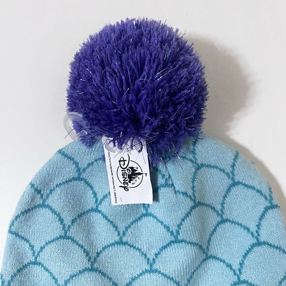 Disney Parks The Little Mermaid Ariel Dinglehopper Pom Adult Beanie Knit Cap Hat - Picture 2 of 10